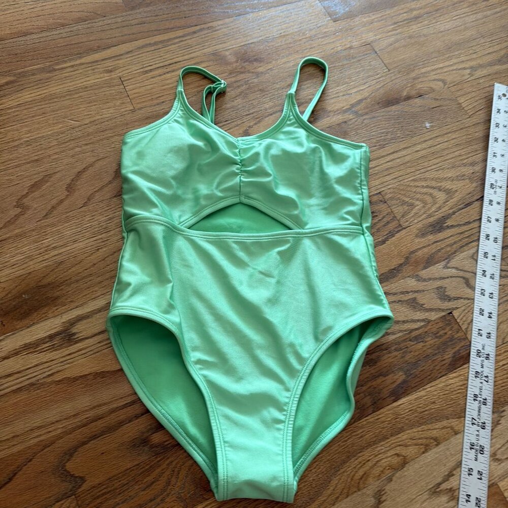 ART CLASS GIRLS NEON GREEN LIME LARGE ONE PIECE SWIMSUIT LARGE 10/12
